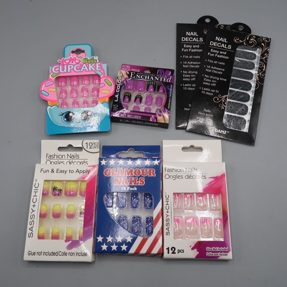 Press On Nails Lot Of 5 & Nail Decals Beauty Glamour Sets‎